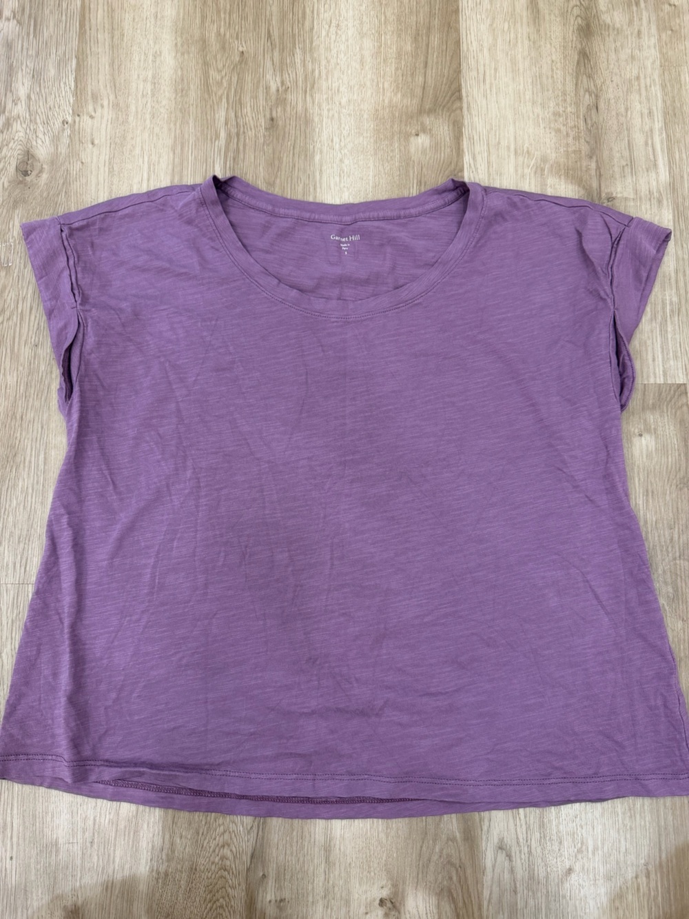 Garnett hill organic cotton casual short sleeve t-shirt top small classic comfy - Picture 2 of 10